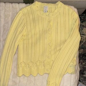Joie Lemon Yellow Knit Cardigan